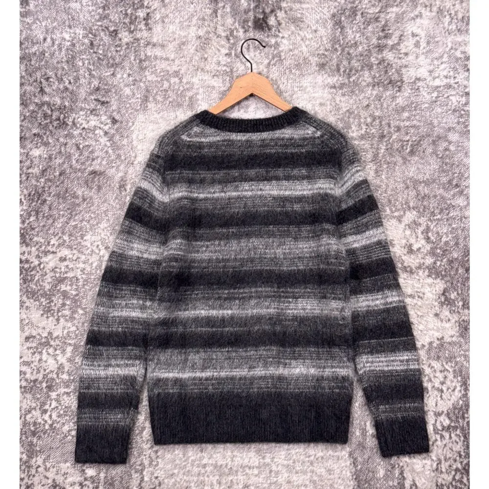 Banana Republic Sweater Small Mens Brushed Stripe Alpaca Wool Blend Pullover